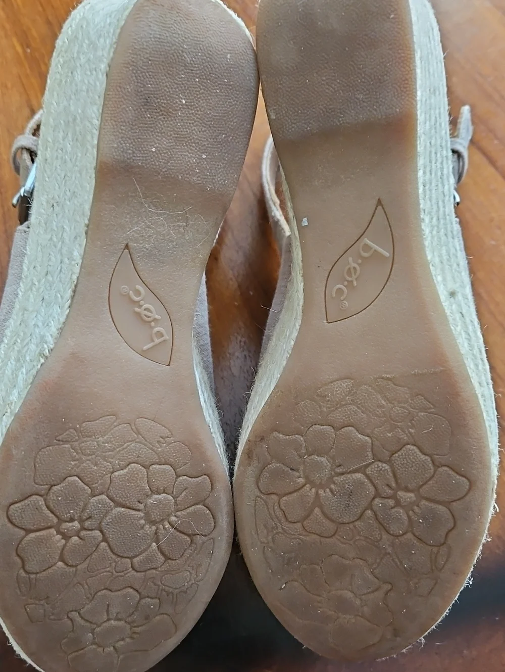 b.o.c. Women's Tan Open-Toe Slingback Wedge Sandals